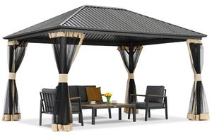 Kovový altánok Sardínia s moskytiérou 3x4 Garden Point béžový