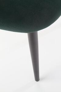 HALMAR Čalúnená stolička Ilija tmavo zelená / čierna