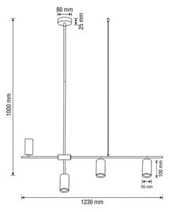 Brilagi - Závesný luster CRANE 4xGU10/30W/230V čierny