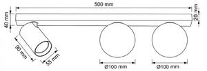 Brilagi - Bodové svietidlo SELE BALL 1xGU10/30W/230V + 2xG9/10W čierna