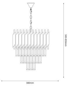 Luster na reťazi CRISTAL 5xE14/10W/230V čierna/matný chróm