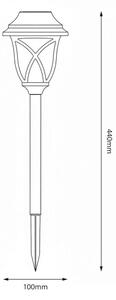 LED solárna lampa LAWN LED/1,2V 100 mAh 3000K 44 cm IP44 čierna