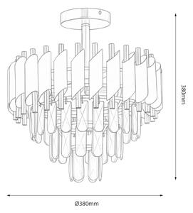 Prisadený luster CRISTAL 5xE14/10W/230V priemer 38 cm čierna/zlatá