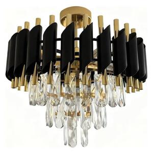 Prisadené stropné svietidlo CRISTAL 5xE14/10W/230V čierna/zlatá