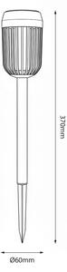 LED solárna lampa FLAME LED/1,2V 100 mAh 1800K 37 cm IP44 čierna