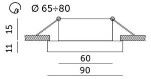 Svietidlo bodové štvorcové pevné OH27N BLACK LED GU10