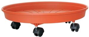 Podložka pod kvetináč ICS MARGHERITA 35 cm, okrúhla, vozík s kolieskami, terakota