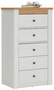 KOMODA, biela, farba jaseňa, dub San Remo, 62,2/110,7/42 cm Hom`in - Komody