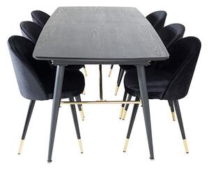 Gold Velvet stolová súprava čierna/čierna