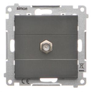 Zásuvka 1 x SAT "F" Simon 55 modul čierna matná