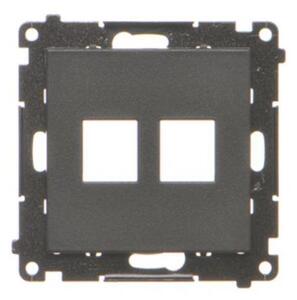 Kryt zásuvky 2 x RJ45 Keystone Simon 55 čierna matná