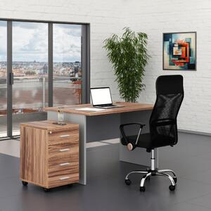 Zostava kancelárskeho nábytku SimpleOffice 1, 120 cm, orech vlašský / sivá