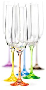 Bohemia Crystal Farebné poháre na šampanské Rainbow 40729/D4641/190ml (set po 6ks)