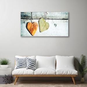 Obraz na skle Srdce drevo umenie 140x70 cm 2 Prívesky