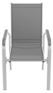 Florabest Stohovateľná hliníková stolička ALU, strieborná / šedá (100320350)