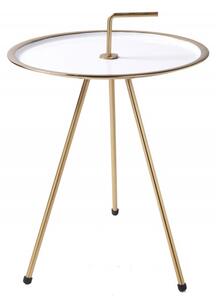 Simply Clever odkladací stolík zlatá/biela Ø42 cm