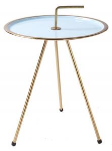 Simply Clever odkladací stolík zlatá/tyrkysová Ø42 cm