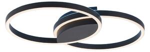 Inteligentné stropné svietidlo čierne okrúhle s diaľkovým ovládaním - Caiden