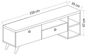 Televízny stolík Nature 141-150 cm KALUNE DESIGN