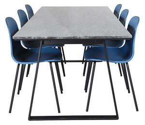 Estelle Arctic stolová súprava mramor čierna/modrá plast