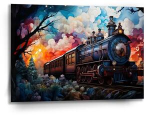 Sablio Obraz Parná lokomotíva v kúzelnej krajine - 90x60 cm