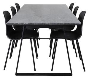 Estelle Arctic stolová súprava mramor čierna/čierna plast