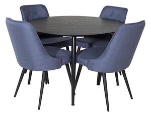 Dipp Velvet Lyx stolová súprava čierna/modrá
