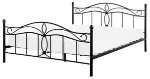 Rám postele čierna kovová posteľ EU veľkosť king size 160x200 cm vintage