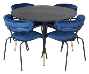 Dipp Arrow stolová súprava čierna/modrá