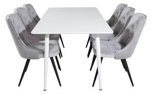 Polar Velvet Lyx stolová súprava biela/sivá
