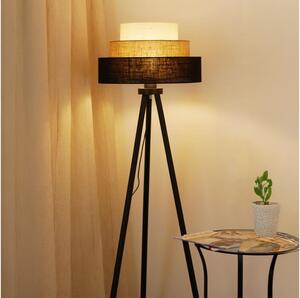 Brilagi - Stojacia lampa ASPEN LUNETA 1xE27/15W/230V čierna/béžová/krémová