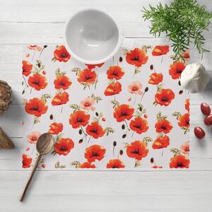 Biante Teflónové prestieranie na stôl TF-133 Červenooranžové vlčie maky na bielom 30x40 cm