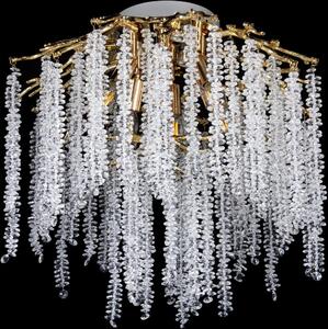 Prisadený luster 6xE14/60W/230V + 3xLED/3W pr. 54 cm zlatý