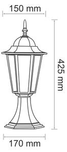 Vonkajšia lampa 1xE27/20W/230V IP43 42,5 cm patina