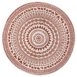 NORTHRUGS - Hanse Home koberce Kusový koberec Twin Supreme 105427 Coron Cayenne kruh – na von aj na doma - 140x140 (priemer) kruh cm