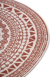 NORTHRUGS - Hanse Home koberce Kusový koberec Twin Supreme 105427 Coron Cayenne kruh – na von aj na doma - 200x200 (priemer) kruh cm