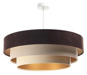 Luster na lanku TRINITI 1xE27/60W/230V hnedá/béžová/zlatá