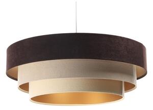 Luster na lanku TRINITI 1xE27/60W/230V hnedá/béžová/zlatá