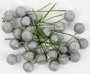 FANDY Cezmína dekorácia 12 cm strieborné glitter