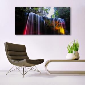 Obraz na skle Vodopád príroda 140x70 cm 2 Prívesky