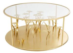Flower konferenčný stolík zlatý