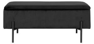 Čierna Lavička Walford s látkovým poťahom 36,5 × 95 × 46 cm HOUSE NORDIC