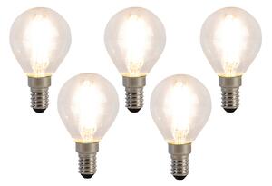Sada 5 LED žiaroviek E14 Filament P45 4W 470 lm 2700K