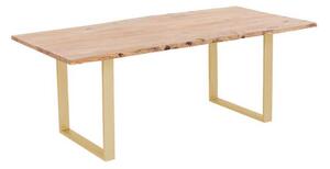Harmony jedálenský stôl 200x100 cm svetlohnedý / mosadz