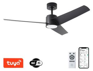 ZEVENTI - LED stropný ventilátor ORVIETO LED/18W/230V Wi-Fi Tuya čierny + diaľkové ovládanie