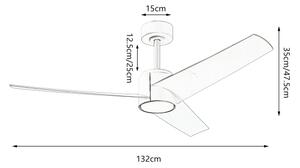 ZEVENTI - LED stropný ventilátor ORVIETO LED/18W/230V Wi-Fi Tuya biela + DO