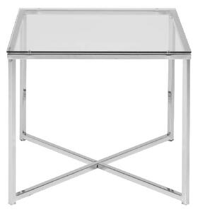 Cross príručný stolík 50x50 cm sklo / chróm