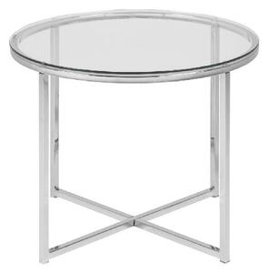 Cross príručný stolík Ø55 cm sklo / chróm