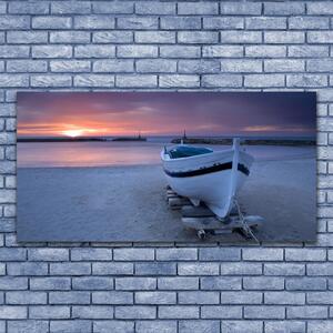 Obraz Canvas Loďka pláž slnko krajina 120x60 cm
