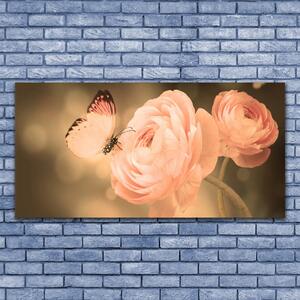Obraz Canvas Motýľ ruže príroda 100x50 cm